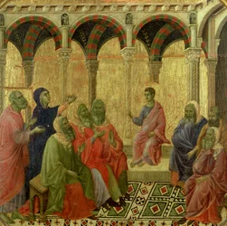 Maesta: Christ entre os doutores, 1308-11
